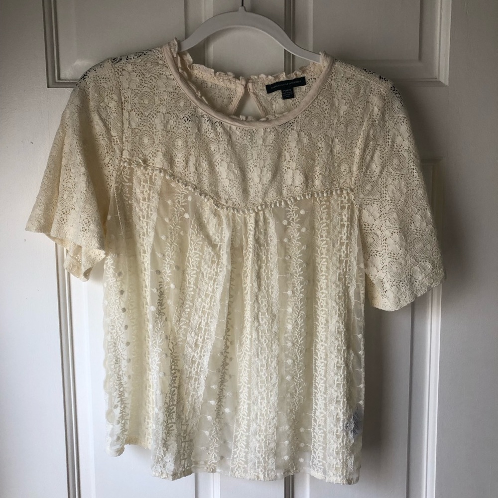American Eagle sheer lacy top